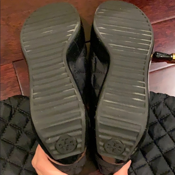 Tory Burch black  quilted boots size 6 1/2. - Picture 7 of 8